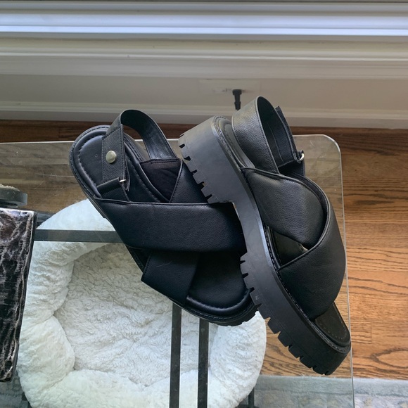 ASOS black platform sandals, size 8.5 - Picture 2 of 4